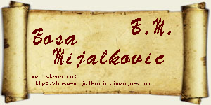 Bosa Mijalković vizit kartica